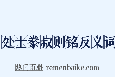 处士豢叔则铭反义词是什么意思的图片